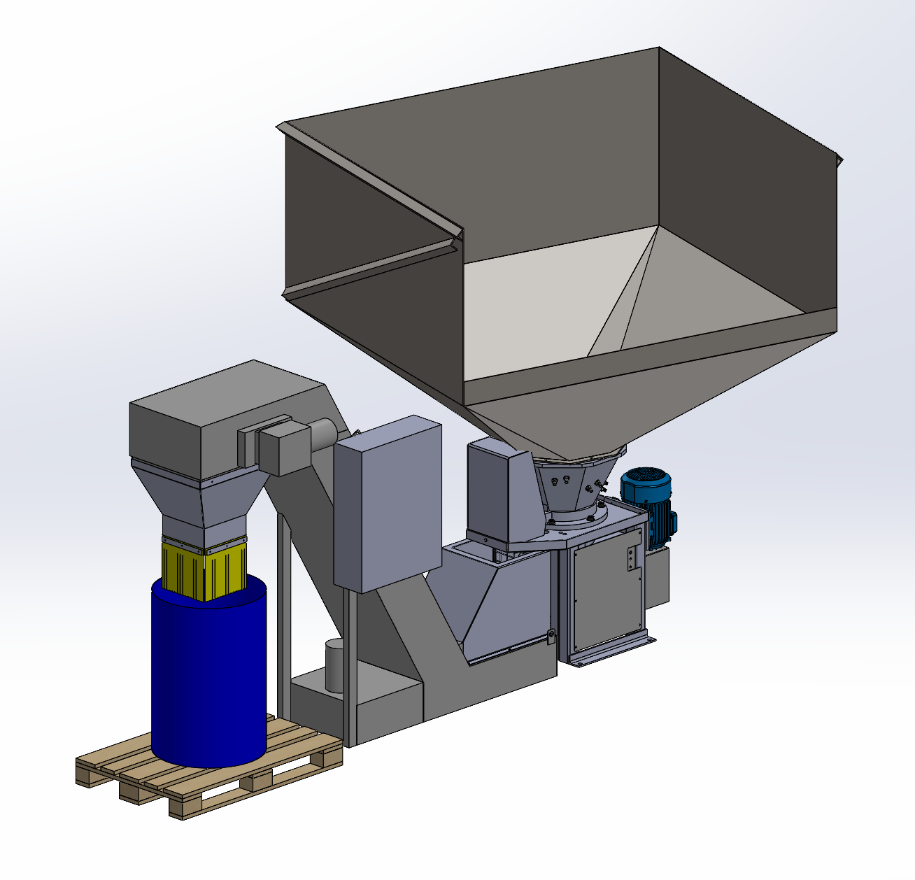 3D rendering of the Primetek KB14 swarf centrifuge showing external design